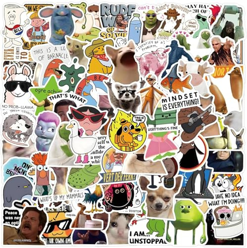 CAREOR 110 PCS Funny Meme Stickers, Waterproof Vinyl Decals for Teens Girls Women Adult Gifts Phone Laptop Water Bottles Guitar Luggage Skateboard