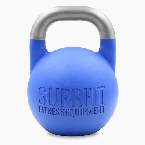Suprfit Pro Competition Kettlebell 8-44 kg | Korsträning, tyngdlyftning, bodybuilding | professionell studiokvalitet | stål | 12 kg