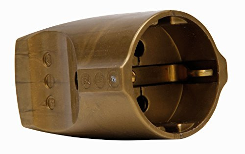 Kopp Skyddande kontaktkoppling, plast, IP 20, okrossbar, för kabeltvärsnitt upp till 3 x 1,5 mm², 250 V, guld, 183207005