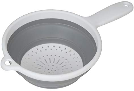 Creative Kitchen 3390 | Collapsible Silicone Plastic Colander for Pasta, Veg & More | Space-Saving Strainer with Non-Slip Base & Hanging Handle | Ideal for Boats, Caravans, Compact Storage