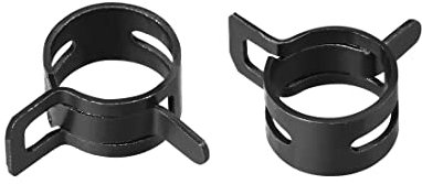 uxcell Steel Band Clamp 12mm Inner Dia Fit 12.0-12.7mm OD Hose Spring Band Type Action Fuel Line Silicone Tube Clip Clamp Black 30Pcs