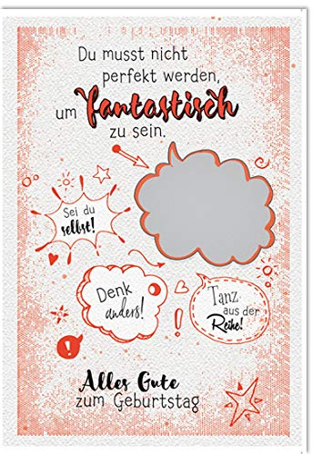 KE - Exklusive Geburtstagskarte mit Rubbelfeld, coole Designs, inkl. Umschlag, 17x11.5 cm - Motiv: Fantastisch