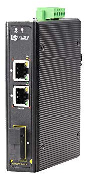 LIGHTEM 3 ports Poé Commutateurs 10/100/1000M Ethernet industriels sur rail DIN avec 2 ports RJ45 PoE et 1 ports SFP GE