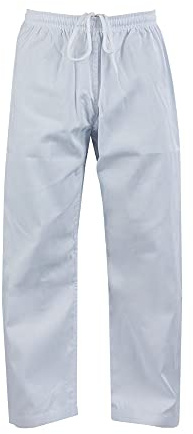 ChoCho Track Adult Karate Trousers Martial Arts Student Karate Suit GI Aikido Pant Kung Fu (White, 2/150cm)