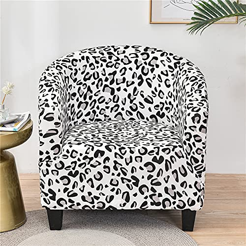Highdi Sesselschoner Sesselüberwurf mit Elastisch Stretch Husse, Club Chair Einsitzer Schonbezug Sofabezug mit hoher Dehnung Sessel für Clubsessel Loungesessel Cocktailsessel (Leopard)