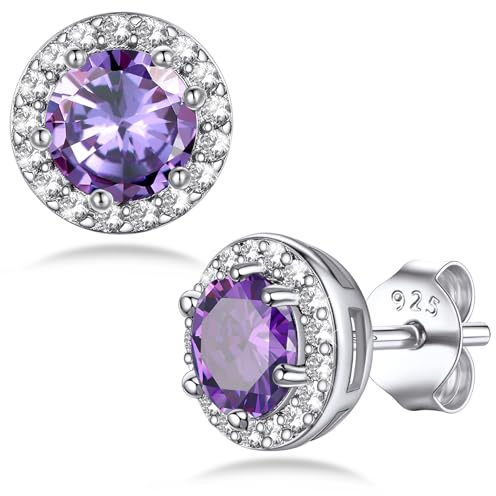 Bestyle Argent 925 Sterling Strass Boucles d'oreilles Femme Pierre Zircon | Piercing Oreilles Pierrres Zirconium 12 Mois Hypoallergénique