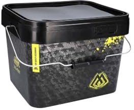 Mikado 10L Square Bait Bucket Eimer Futtereimer mit Deckel Angeleimer Ködereimer