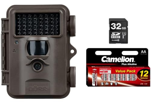 DÖRR Wildkamera Mini Black 30MP 4K Starter-Set mit SD-Karte und Batterien | Bewegungsmelder, Tag- & Nachtaufnahmen, unsichtbarer Infrarotblitz 940nm, Tierbeobachtung, Grundstücksüberwachung