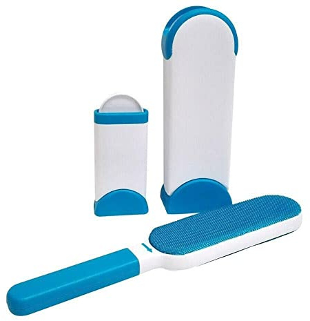 LIZZIE JACOBS New Pet Lint Wizard Dog Cat Hair Remover Reusable Sofa Clothes Carpet Car Furniture Lint Fur Hair Remover Cleaning Brush Integrated Sturdy Handle and Self Cleaning Base Reusable Eco