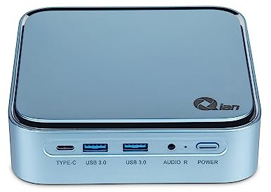Qian Mini PC Intel Core i3 1115G4 2 Cores a 4,1 GHz | Intel UHD Graphics | 8GB DDR4 3200Mhz | 128GB SSD M.2 NVMe Gen3x4 | WLAN WiFi 5 | LAN 1 GB | Win 11 Pro | (Azul)