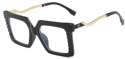 TECH-LINE-DIRECT FASHION ACCESSORIES Mens Womens Large Square Frame Oversized Frame Clear Lens Nerd Geek Glasses For Women (Black Frame + Clear Lens)