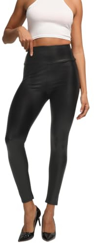 Getervb Leggings Pelle Donna Push Up Vita Alta Leggins in Ecopelle Sexy Pantaloni Collant Leggins Similpelle Opachi Elastici
