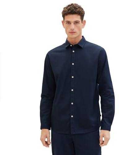 Tom Tailor Camicia da Uomo, 11075 - Navy, L