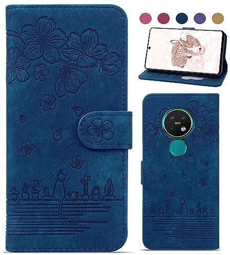 Bxithnr Handyhülle für Nokia 7.2 Hülle, Nokia 6.2 Hülle, Leder Handy Tasche Klapphülle Brieftasche Magnetverschluss Flipcase Cover mit [Standfunction] [Kartenfach] für Nokia 7.2 / Nokia 6.2 - Blau