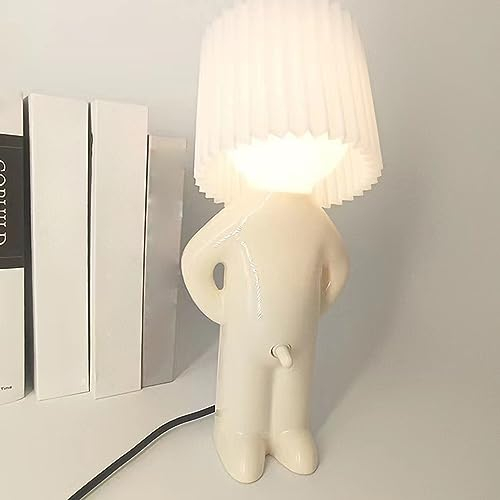 Eine kreative Lampe des kleinen schüchternen Mannes, Lustige LED Tischleuchte, Romantische LED Nachttischlampe Schlafzimmerlampe, Kreative Nachtlicht für Schlafzimmer Wohnzimmer Dekoration (Weiß)