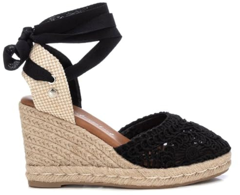 XTI - Scarpa con chiusura a nastro da donna, colore: marrone, taglia: 37, Nero, 37 EU
