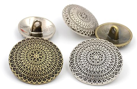 NUOBESTY 100stücke Retro-muster Metallknöpfe Für Jacken Und Lederhandwerk Langlebige Nähverschlüsse Einfach Zu Verwenden Und Vielseitig Einsetzbar Für Diy-projekte Und