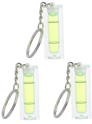 jojofuny Mini Bubble Spirit Level Keychain 3pcs Portable Acrylic Level Tool for Home and Workshop Use Green