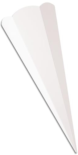 itenga Schultüten Rohling Zuschnitt aus stabilem Buntkarton glatt - 68cm - 6eckig - Schultüte Rohling zum Basteln (Weiss)