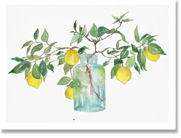 ZHAOLIN Abstrakte Gartenfrüchte, Orangen- und Zitronenbaum-Poster und Druck, Leinwandgemälde, Wandkunst, Bilder für Küche, Restaurant, Dekoration, 80 x 120 cm (32 x 47 Zoll), rahmenlos