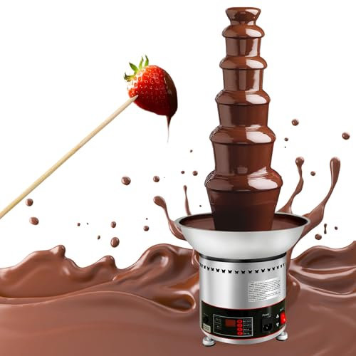 AIZYR Commercial Chocolate Fountain Stainless Steel Electric Chocolate Fountain Machine Hot Fondue Fountain Machine for Chocolate, BBQ Sauce, Cheese, Liqueurs,6 Tiers
