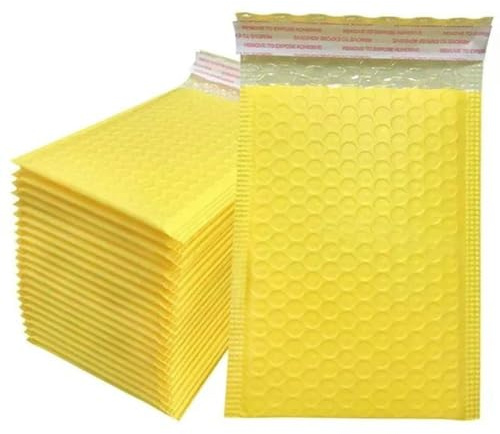 100 Stück Umschläge für Versandpakete, schwarz, Verpackungsmaterial, Luftpolsterversand, Verpackungsbeutel, Umschläge, Versandpaket, für kleine Unternehmen, Gelb, 11 x 15 cm