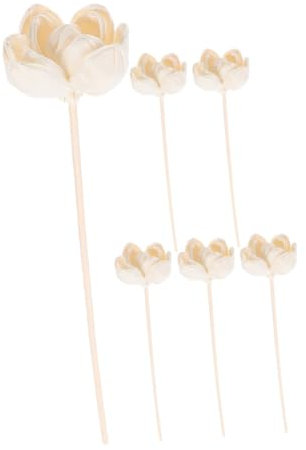 RORPOIR 6 Stück Rattan Duftstäbchen Mit Künstlichen Blüten Diffusor Stäbchen Für Ätherische Öle Raumduftstäbchen Für Wohnraum Büro Hotel Langlebige Aromadiffusor Nachfüllung