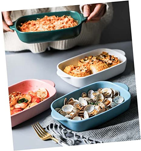OKUMEYR 1pezzi Teglia da Forno in Materiale Refrattario Ad Alta Temperatura Manici Teglia da Forno per Formaggi Pizza Pane Lasagne e Riscaldamento degli Avanzi