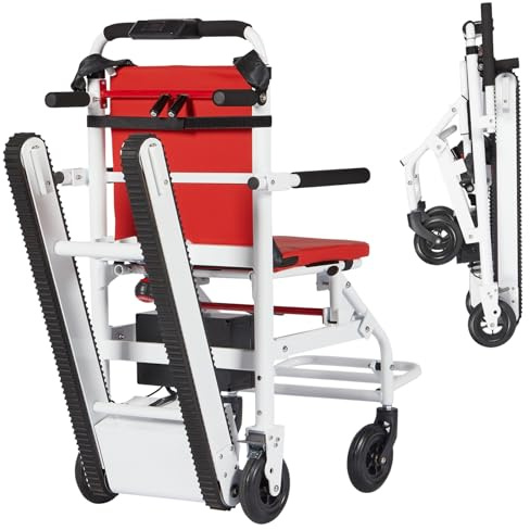 Zusammenklappbarer Elektrischer Treppensteiger,Elektrischer Treppenlift Stuhl,Elektrischer Raupen-Treppensteiger,Treppenlifte Für Ältere Menschen,Treppenrollstuhl,Tragkraft 169 Kg 13AH