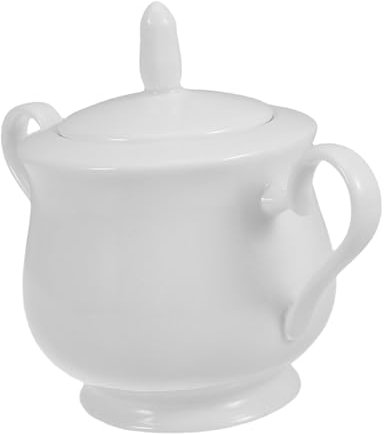 HEALEEP Zuccheriera in Ceramica Da 370 Ml Con Coperchio Ermetico, Vaso Di Ceramica Elegante Per Cucina, Bar e Ufficio, Distributore Di Zucchero e Barattolo Di Caramelle Per Conservazione Prolungata