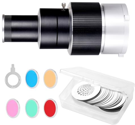 YSKE Professional Optical Snoot Attachment - Bowens Mount Spotlight Projector with 35 Metal Gobos, 5 Color Gels & Focus Control | Compatible with Aputure, Godox, Neewer, Profoto LED Video Lights