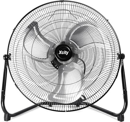 20 Inch Floor Fan, Max 4650 CFM Industrial Fan, 3-speed and 360°Adjustable Tilt, Metal Construction and Aluminum Blades, Ideal for Warehouse, Workshop, Factory, Garage