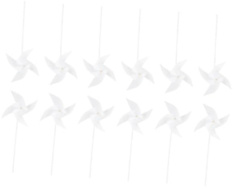 Toyvian 30pcs DIY Paper Windmill Craft Kit for Unfinished Pinwheels for Painting and Leaf Plastic Windmills for Creative Play Garden Decoration and Educational Projects