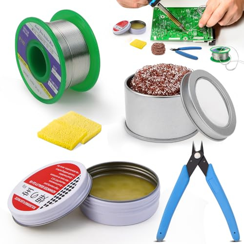 Fil à souder avec flux de soudure sans plomb, nettoyeur de panne à souder, accessoires de soudure, kit d'étain à souder, fer à souder, accessoires pour réparation de soudure électrique, bricolage