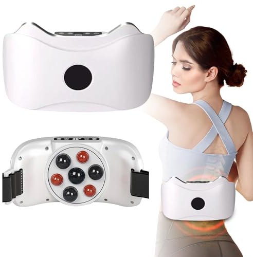 Elektrischer kabelloser Bauchmassagegerät, Kabellos Massagegerät mit 3 Geschwindigkeiten & Modi, EMS Bauchmuskeltrainer elektrisch mit Wärme, Bauch Massagegerät für Fettverbrennung und Verdauung