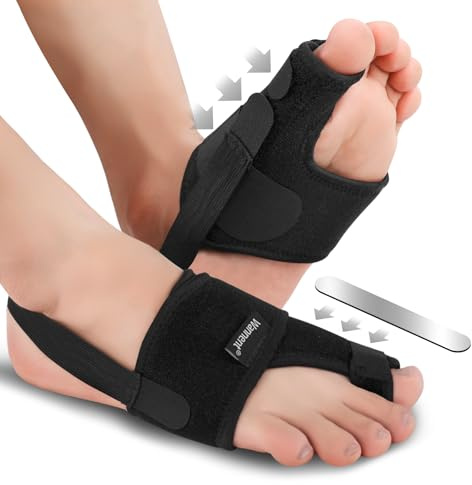 Bunion Corrector for Women Big Toe Straightener,Orthopedic Bunion Splint, Non-Surgical Hallux Valgus Correction, Hammer Toe Straightener, Comfortable & Breathable for Day/Night（M-Black）