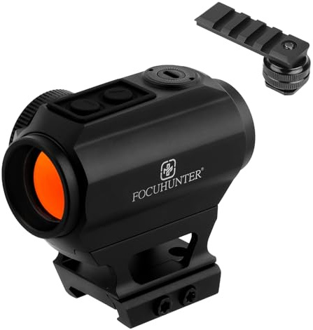 FOCUHUNTER Camera Red Dot View Finder 1x22 mm with 21mm Low & High Picatinny Raise Rail Mount, 3 MOA Shake Awake Activation Red Dot Viewfinder with Camera Hot Shoe Mount, 1000G's Shockproof (Style 1)