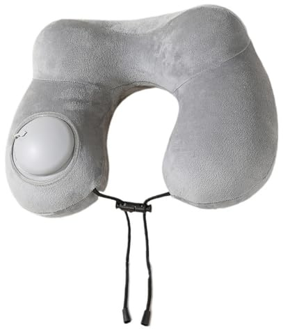 Xanorrg Press To Inflate Form Neck Pillow For Long Journey & Relaxation Light Weight Inflatable Travel Head And Cushion Shape Pillow