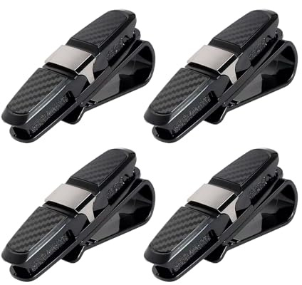Pevlkawr 4 Pack Brillenhalter Für Auto Sonnenblende Sonnenblende Brillenablage Halter Zubehör Auto Brillenhalter Für Die Meisten Brillen Und Sonnenbrillen