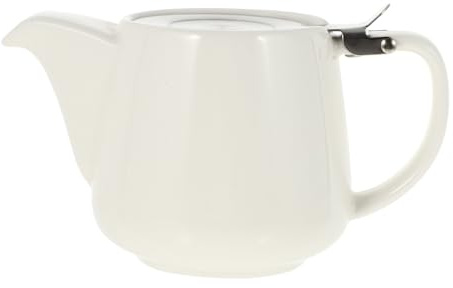 FONDOTIN Teiera in Ceramica con Infusore in Acciaio Inossidabile Elegante Bollitore per Tè da Casa Design Pratico e Superficie Liscia per Uso Quotidiano