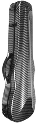 QUXVUIS Estuche profesional para violín con asa de transporte reforzada, ligero y de fibra carbono. Mochila para violín con correas traseras, Negro, 79x25x12cm