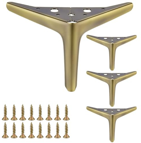 AHANDMAKER 4 Pcs Antique Bronze Metal Furniture Legs 5.94 Inch Triangle Iron Legs Set for Sofa Cabinet Dresser Replacement and DIY Furniture Upgrade and Home Decor
