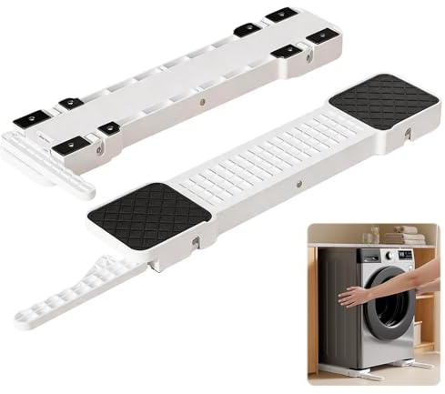 Soporte Para Lavadora, 2PCS Base Para Lavadora De Muebles Ruedas Para Secadoras Plataforma Elevable Para Lavadora Ruedas Con Freno Para Lavadoras Y Secadoras Universales De Hasta 400kg