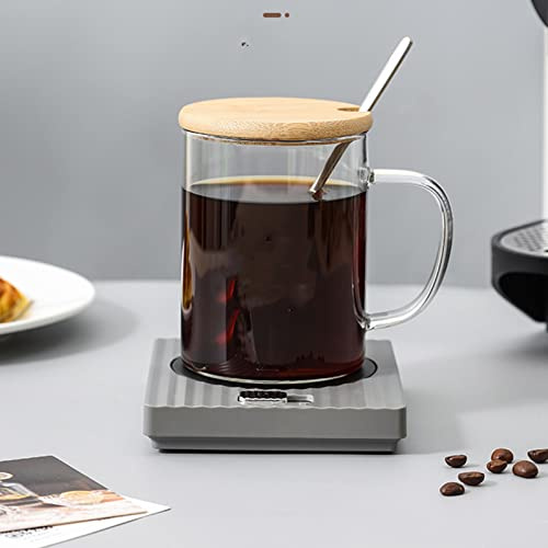 BAFOVY Tassenwärmer, USB-Tassenwärmer, ABS-Metall, 220 V, 2 Temperatur, 2 Modi, Konstante Wärme, für Schreibtisch, Büro, Zuhause, für Kaffee, Tee, Eierkuchen, Nasse Handtücher (Grey)