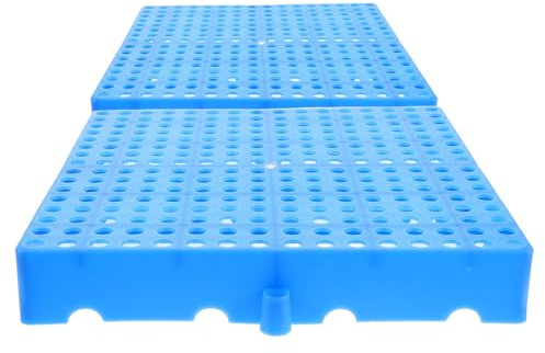 AUTSUPPL 2 Piezas Palet de Suelo de Plástico Azul con Rejilla de Ventilación E Interconexión para Almacenamiento Seguro y Resistente al Agua en Almacenes y Supermercados
