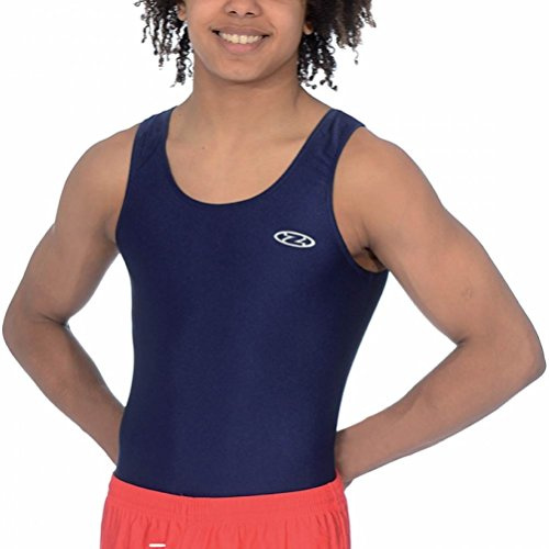 the zone Boy's sleeveless Nylon/Lycra Gymnastics Leotard Z119 (Navy, 26 (5-6 years))