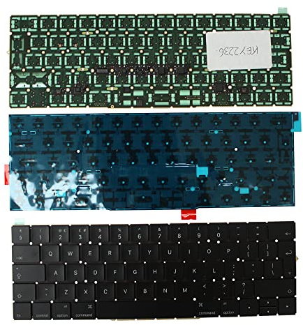 Keyboards4Laptops Vereinigtes Königreich Hinterleuchtet Schwarz kompatible Ersatz Tastatur kompatibel mit Apple MacBook Pro 15 Inch Touch Mid 2017