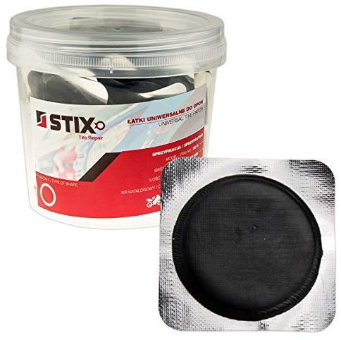 Stix 90-pack Däcklagningslappar 52 mm för Kallvulkanisering | 90 stycken däckreparationslappar, 52 mm diameter för professionell vulkanisering av däck