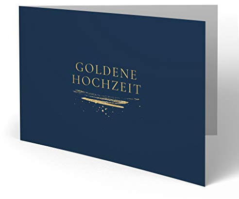 gestaltenlassen.com (10 x) Goldene Hochzeit Einladungskarten Goldhochzeit 50 Jahre Einladung - Goldstreifen