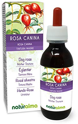 Hunds-Rose (Rosa canina) Früchte Alkoholfreier Urtinktur Naturalma - Reich an Vitamin C - Flüssig-Extrakt Tropfen 120 ml - Nahrungsergänzungsmittel - Veganer